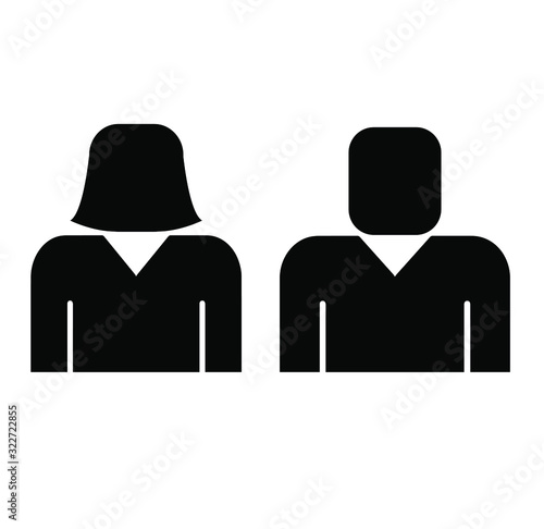 Men and women vector icon on white background