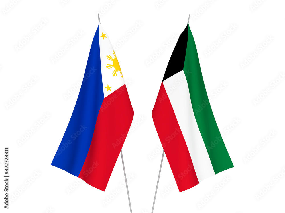 Kuwait and Philippines flags Kuwait and Philippines flags