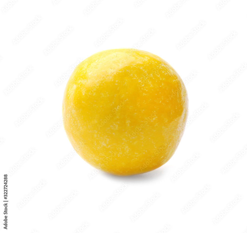 Tasty small lemon drop isolated on white Tasty small lemon drop isolated on white