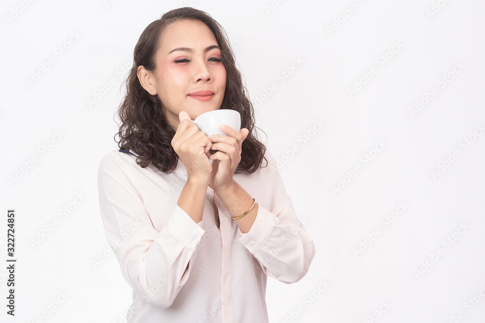The girl and her favorite coffee The girl and her favorite coffee