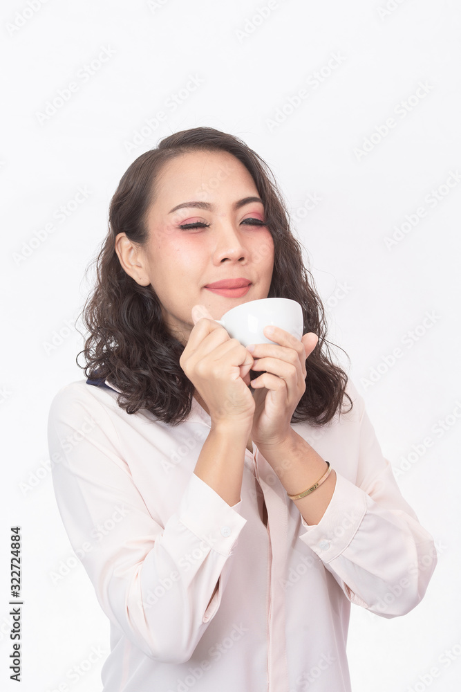 The girl and her favorite coffee The girl and her favorite coffee