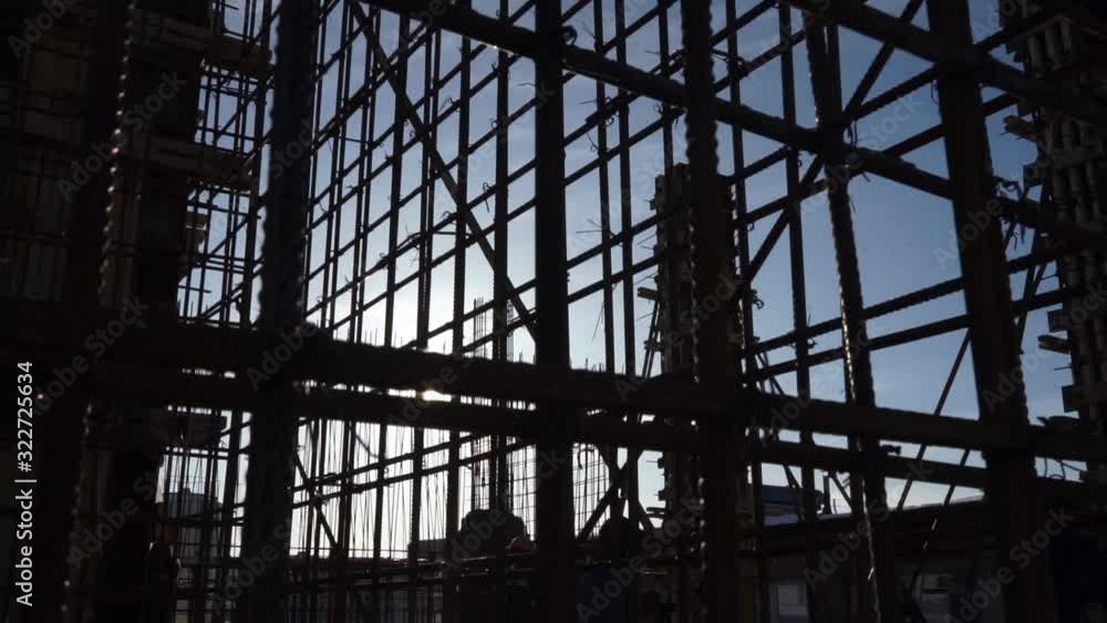 formwork of columns prepared for concrete pouring formwork of columns prepared for concrete pouring