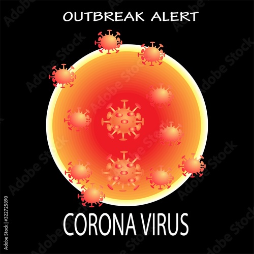 Corona Virus Outbreak Alert Sign and Illistration