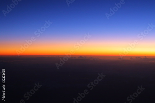 sunset view from the airplane
