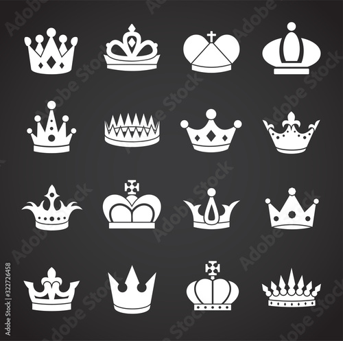 Crown icons set on background for graphic and web design. Creative illustration concept symbol for web or mobile app
