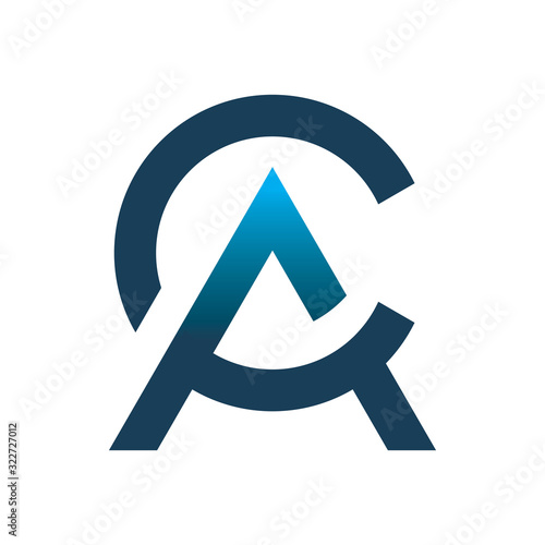 blue letter c font letter circle triangle arrow logo design ca photo