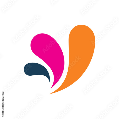 creative color splash paint tint logo design