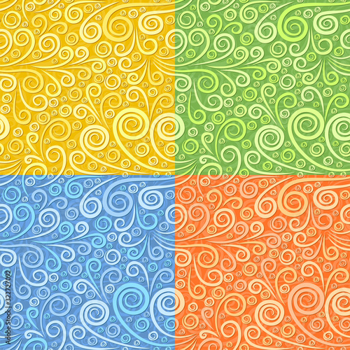 The Set of Seamless backgrounds with pattern.