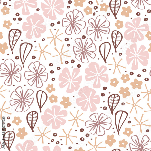 Seamless floral hand drawn background
