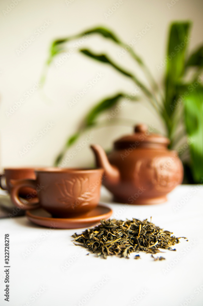 Traditional Asian tea ceremony arrangement Traditional Asian tea ceremony arrangement