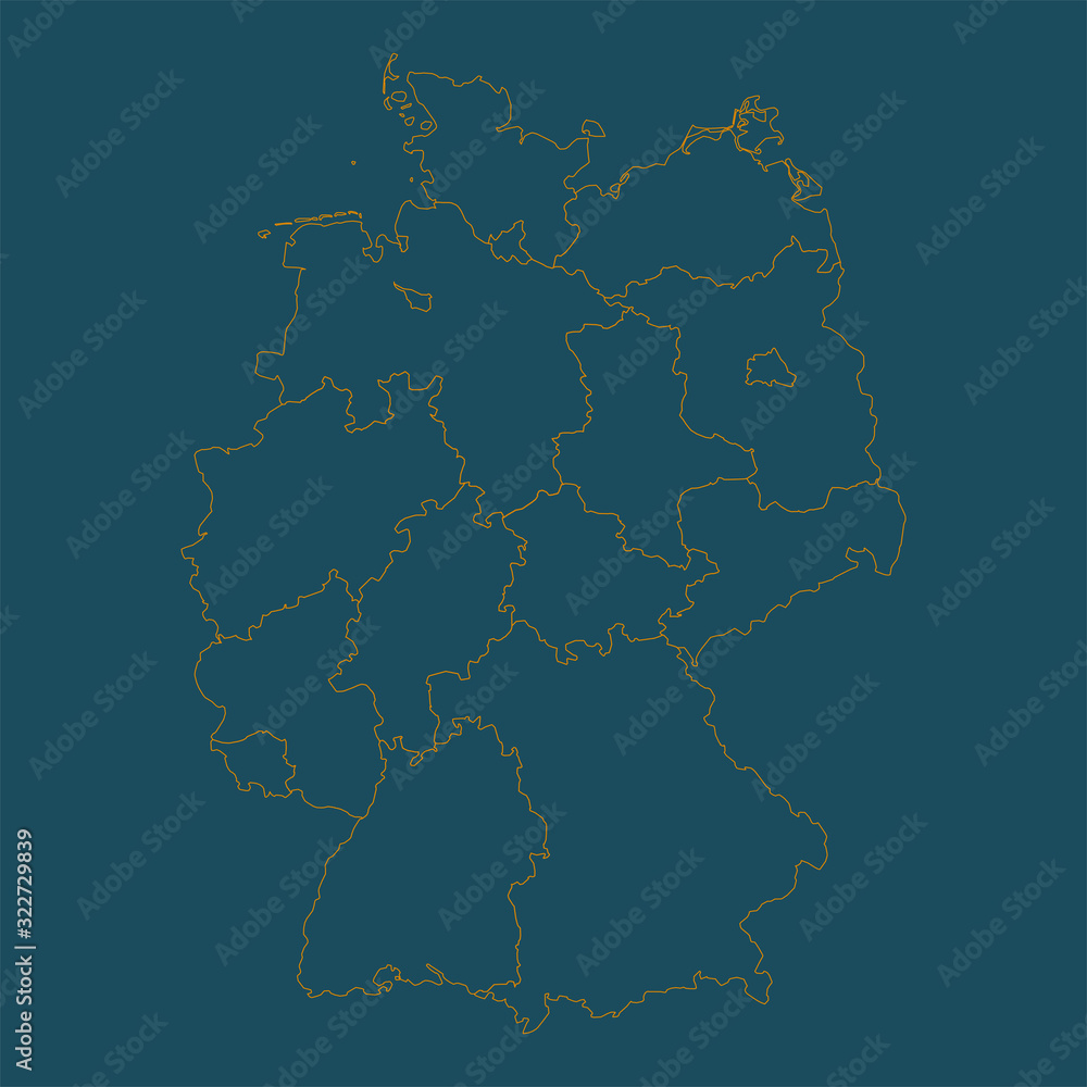 Modern design germany provinces map with boundaries vector illustration.
