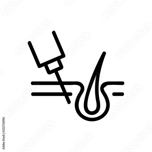 Hair transplant icon vector. Thin line sign. Isolated contour symbol illustration