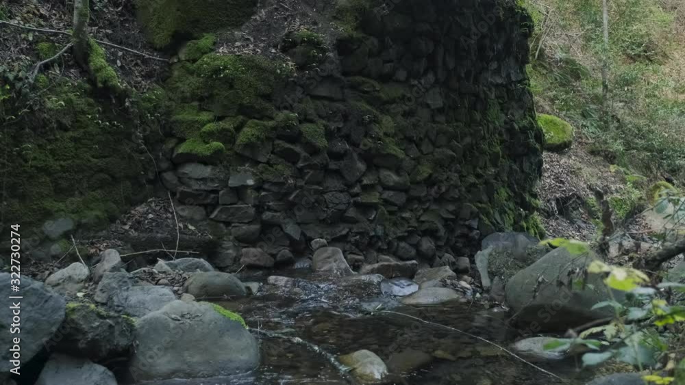 Uvas Creek Flowing Along Rocky Wall in Morgan Hill California Uvas Creek Flowing Along Rocky Wall in Morgan Hill California