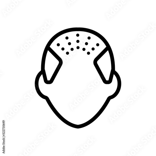 baldness icon vector. Thin line sign. Isolated contour symbol illustration
