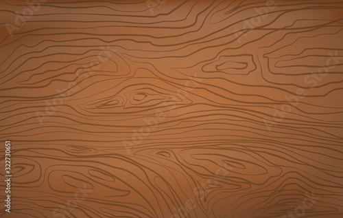 Brown horizontal wooden cutting, chopping board, table or floor surface. Wood texture. Vector illustration