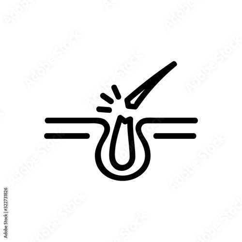 Hair loss icon vector. Thin line sign. Isolated contour symbol illustration