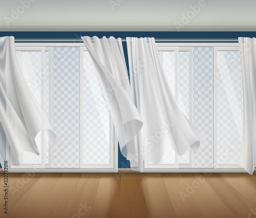 Billowing Curtains Transparent Composition