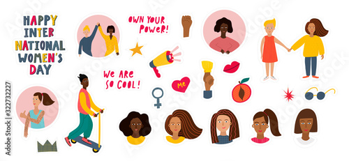 Girl Woman portrait sticker character illustration