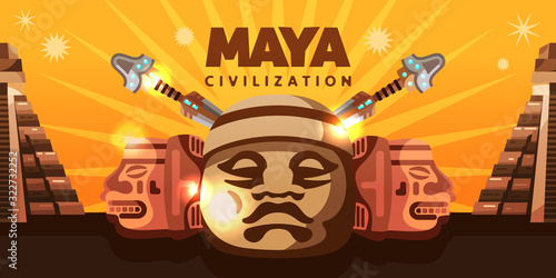 Maya Civilization Horizontal Poster