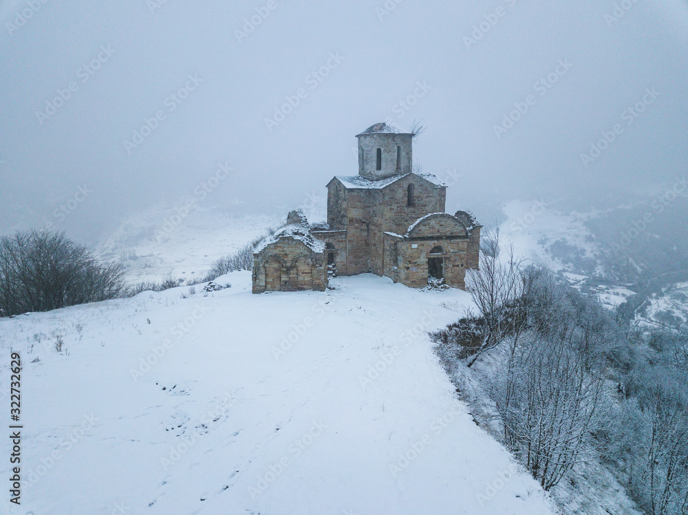 Sentinsky christian temple. Karachay-Cherkessia, Russia. Caucasus mountains Sentinsky christian temple. Karachay-Cherkessia, Russia. Caucasus mountains
