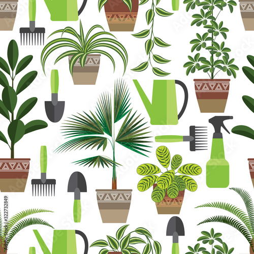 houseplant. seamless pattern