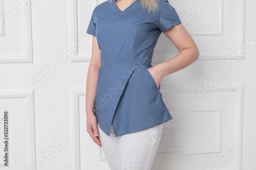 Healthcare and medical concept. Doctor patient doctor. advertising banner of medical clothing.