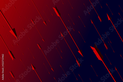 Background texture in the form of flying arrows on the background of a burning night sky