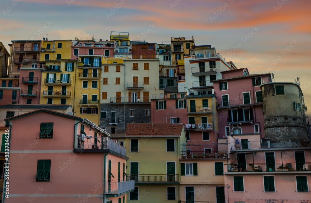 Crop of the village at Cinque Terre National Park,Liguria,Italy,Europe