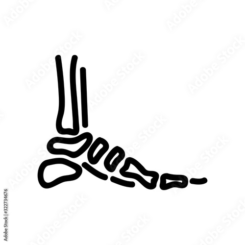 Foot bone icon vector. Thin line sign. Isolated contour symbol illustration
