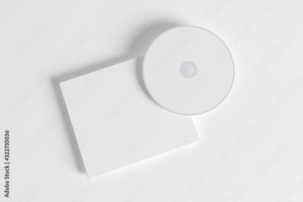 Blank compact disk and plastic cover isolated on white Blank compact disk and plastic cover isolated on white