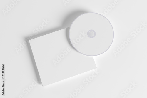Blank compact disk and plastic cover isolated on white