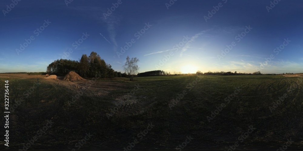 Afternoon landscape HDRI Panorama