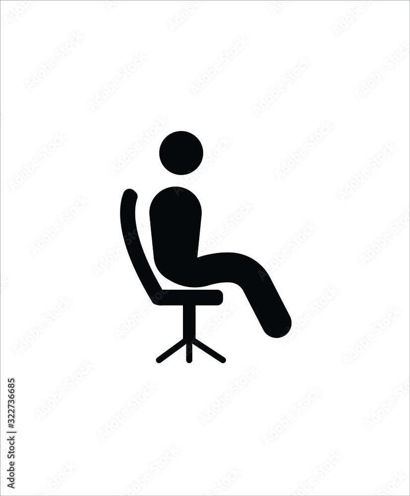 man siting on chair flat design icon,vector best illustration design icon. man siting on chair flat design icon,vector best illustration design icon.