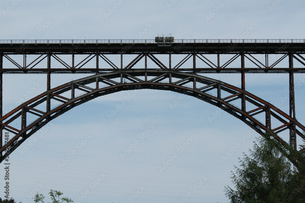 Old railway bridge over a river