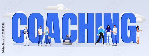 Coaching Banner. Business People Working on Ideas