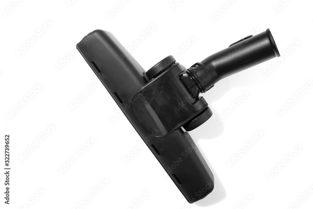 Black brush head for vacuum cleaner on white background. Black brush head for vacuum cleaner on white background.