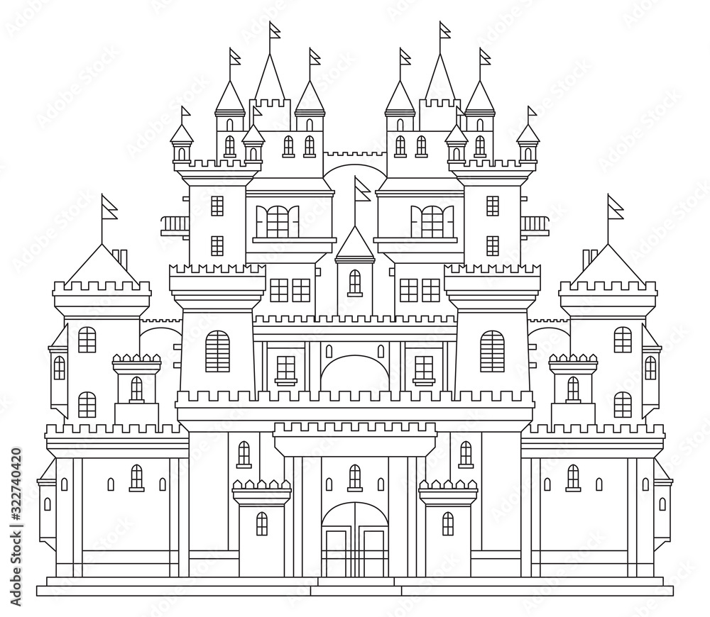 Castle fairy tale, vector