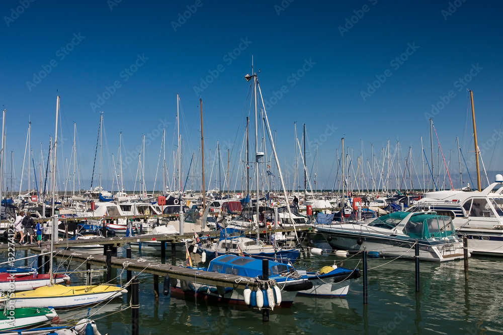 Sailing boats and sailing yachts at marina Grömitz, Baltic Sea , Schleswig-Holstein, Baltic Sea, Germany