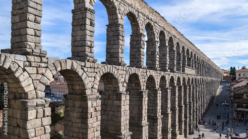 Ancient Roman aqueduct in Segovia.