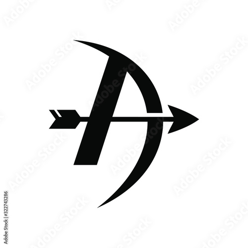 template logo initial A for arrow 