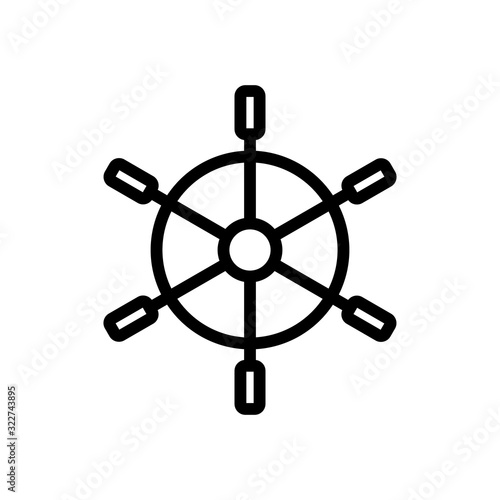 steering wheel sea vector icon. Thin line sign. Isolated contour symbol illustration