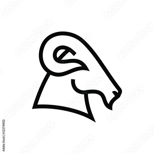 Side view goat head logo template