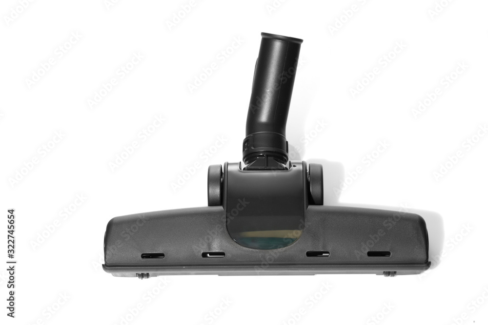 Black brush head for vacuum cleaner on white background. Black brush head for vacuum cleaner on white background.