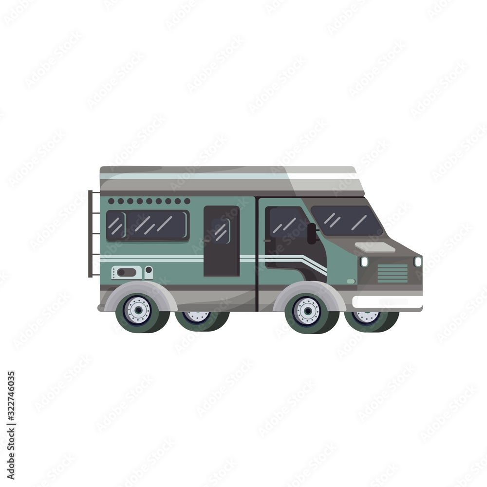 Vector flat style Off-road travel green Car on white background. Vector flat style Off-road travel green Car on white background.