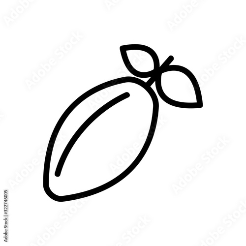 chocolate beans icon vector. Thin line sign. Isolated contour symbol illustration