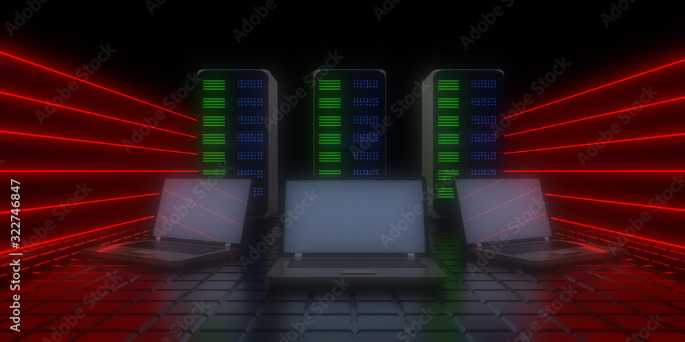 3d future datacenter concept. 3d illustration 3d future datacenter concept. 3d illustration