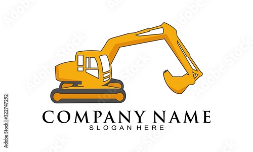 Back hoe simple luxury vector logo