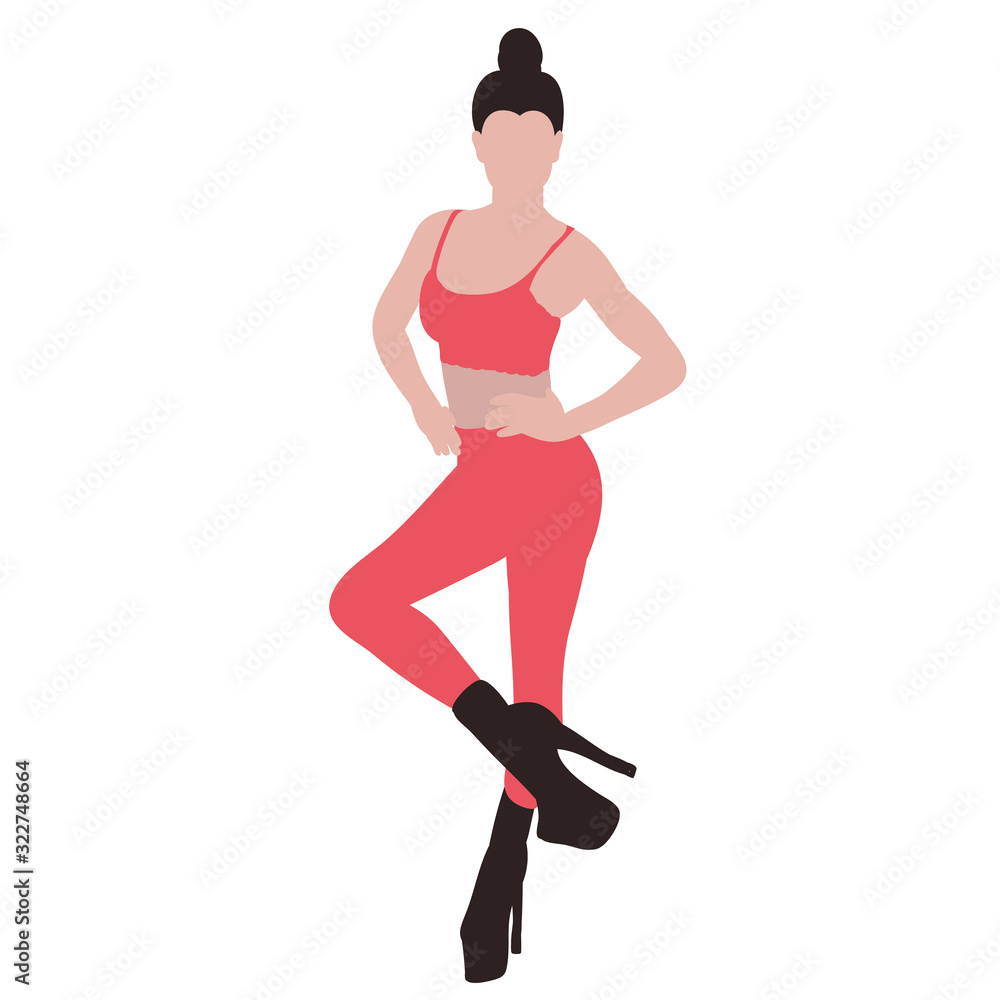 isolated, sexy girl posing flat style isolated, sexy girl posing flat style