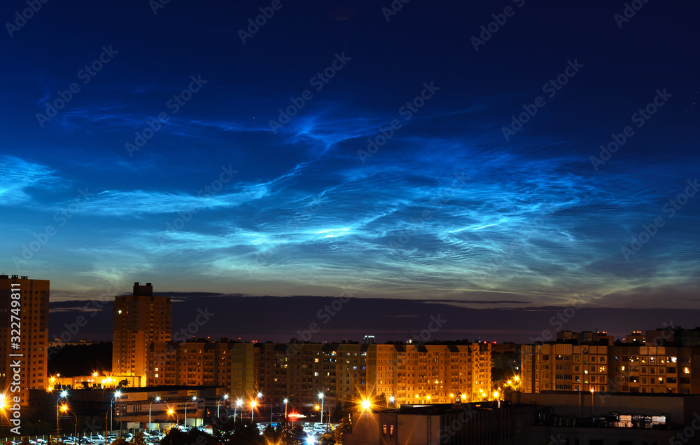  Noctilucent clouds over the city