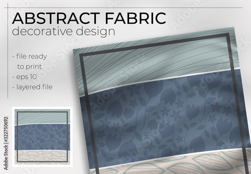 Abstract Fabric Decorative Design with Realistic Mock up for Printing Production. Hijab , Scarf , Pillow , etc.